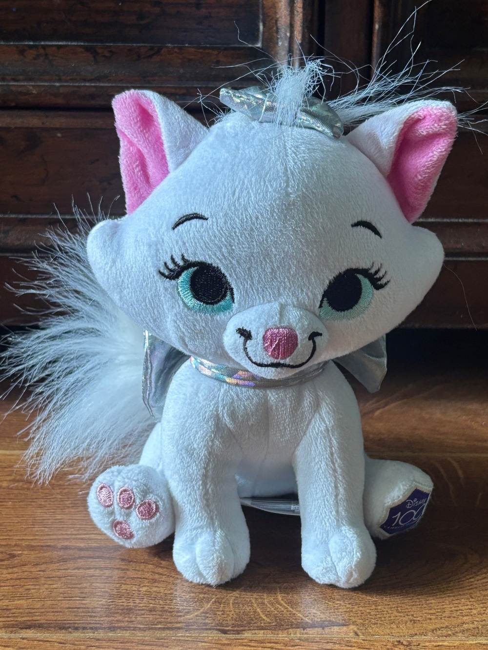 Disney Marie Plush Cat in White with Pink Accents